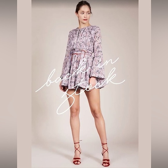 Elliette Tate Silk Cotton Mini Dress New Ditsy Floral Feminine Romantic Party - Picture 4 of 17